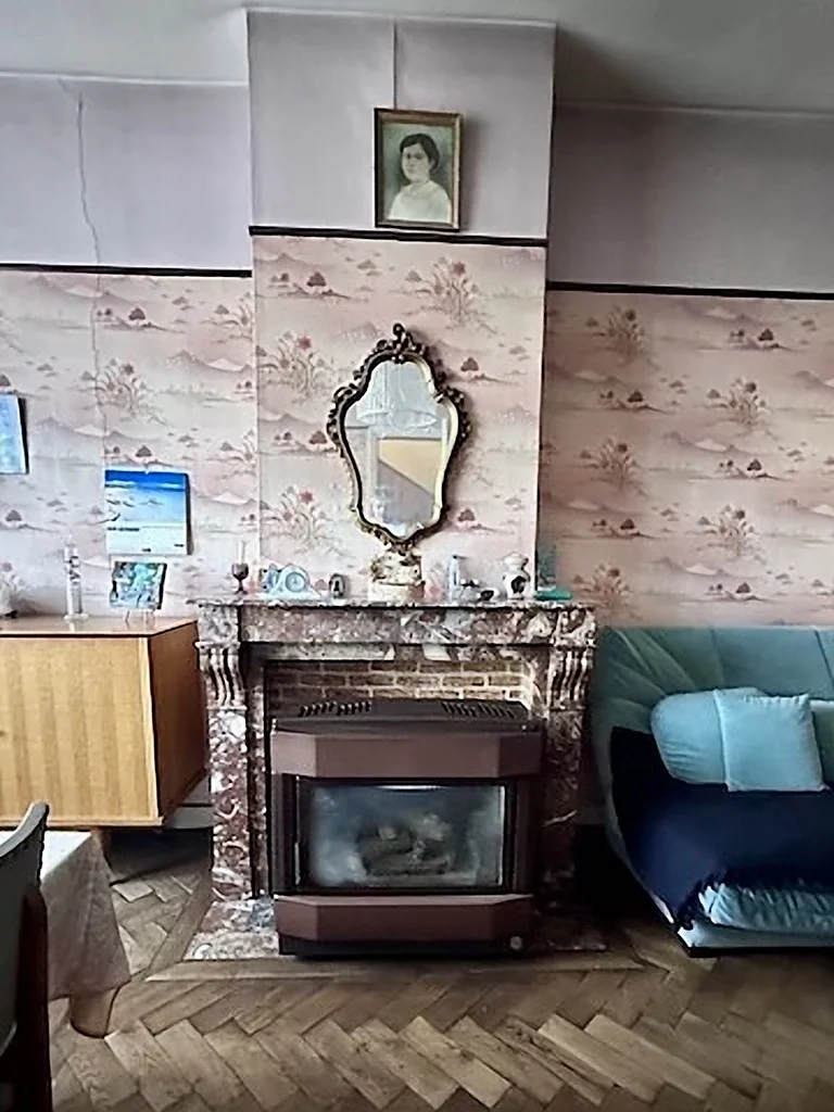 Rénovation complète et création d'une extension - avant, la cheminée du salon