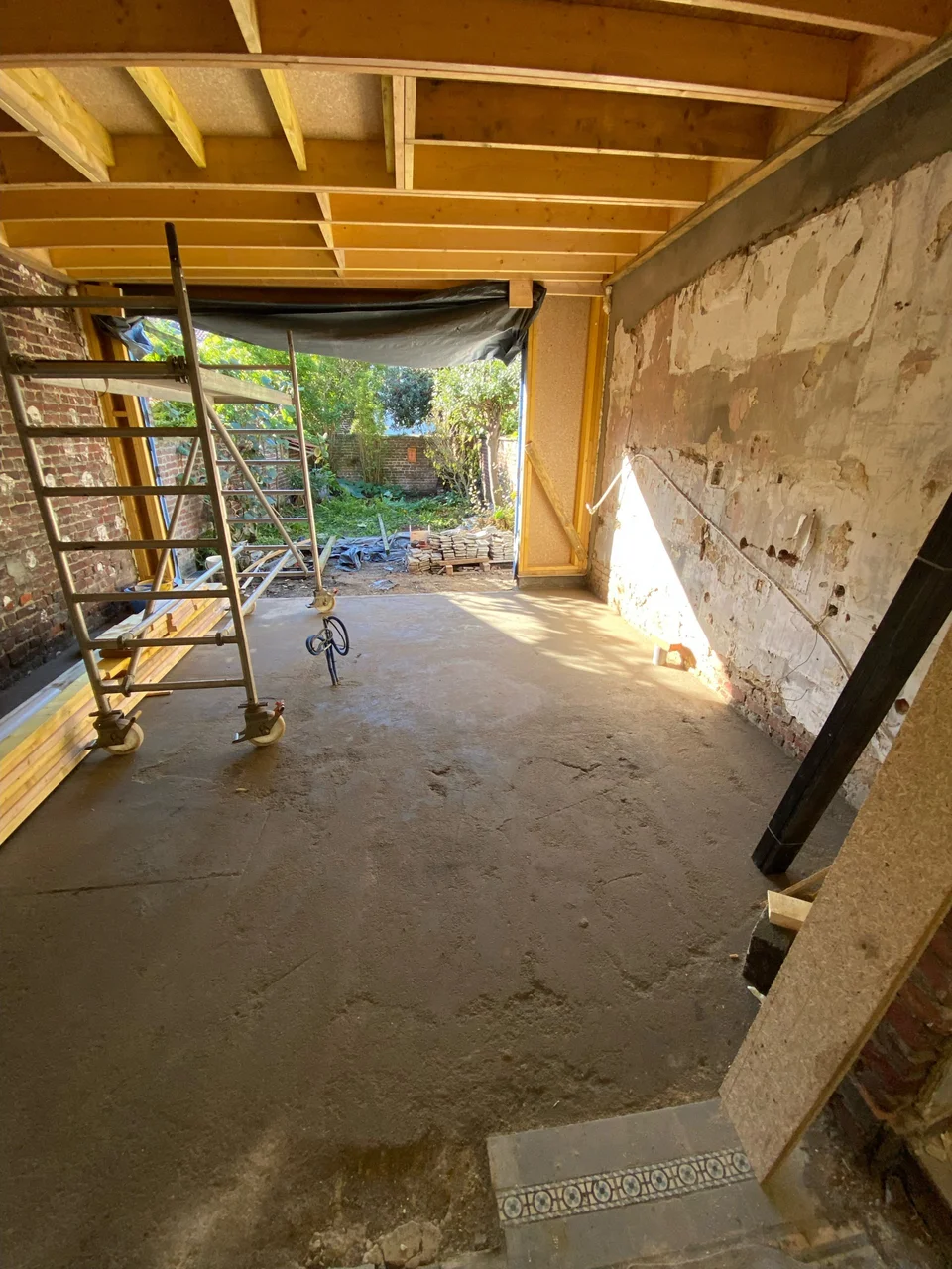 Rénovation clé en main d'une maison de 1908 à La Madeleine - pendant les travaux, la structure de l'extension