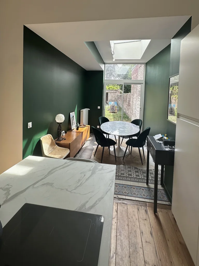 Rénovation complète d'une 1930 - après, la salle à manger et son extension